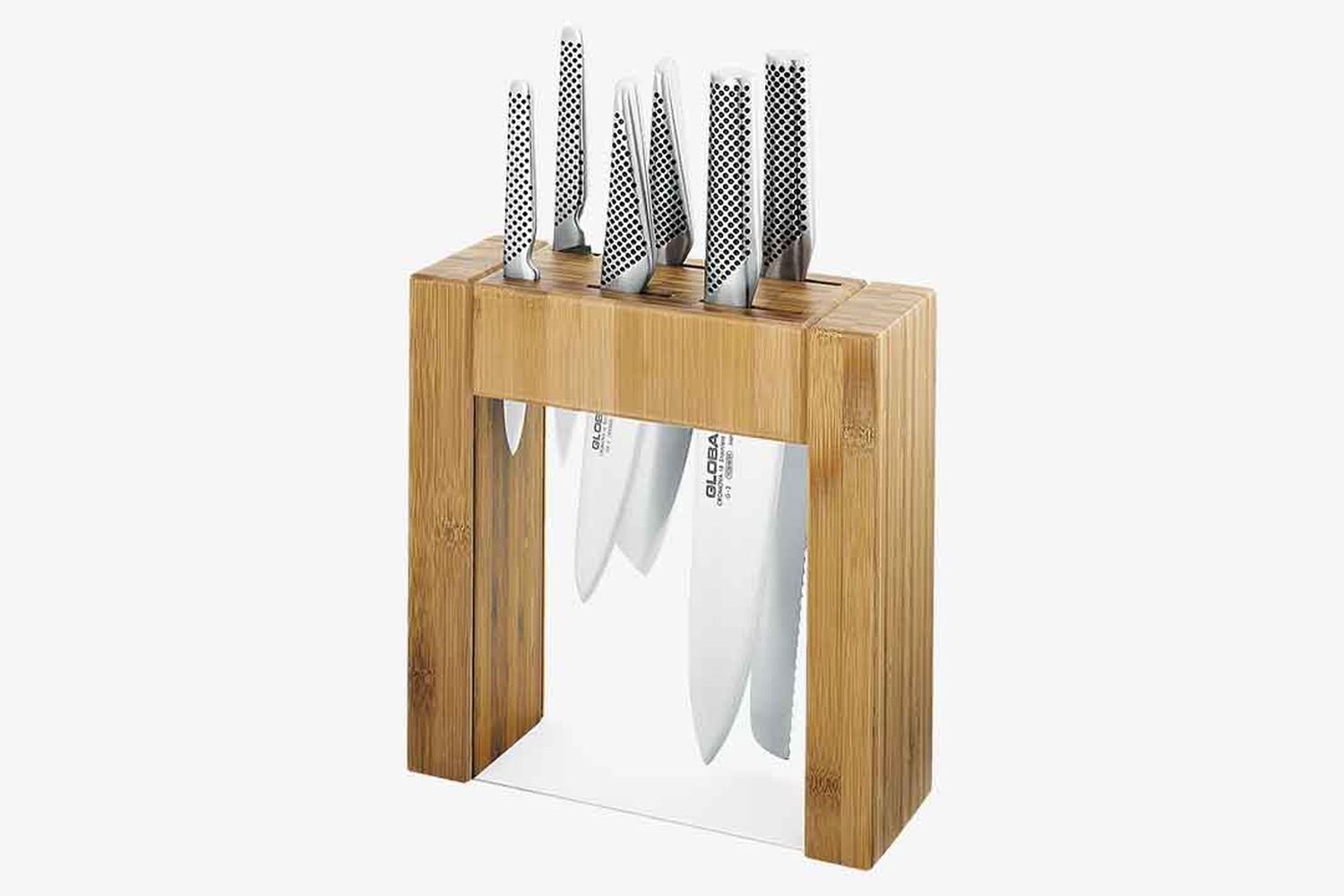 Ikasu 7-Piece Stainless Steel Knife & Bamboo Block Set