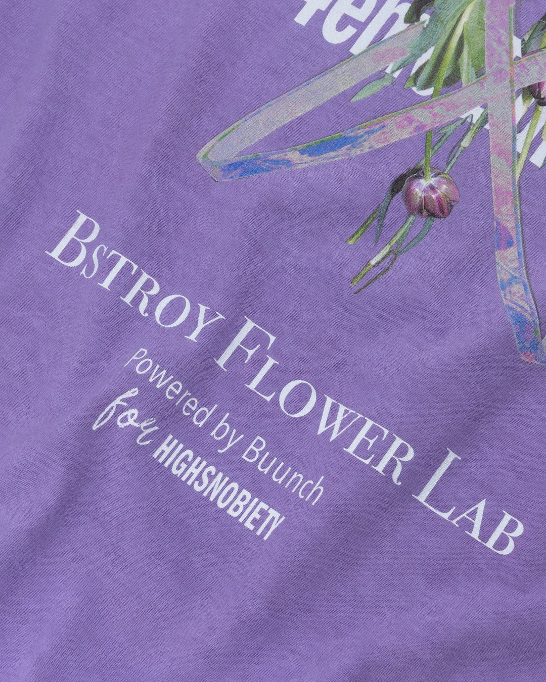 Bstroy x Highsnobiety – Not In Paris 4 Flower T-Shirt Lavender - T-Shirts - Purple - Image 4