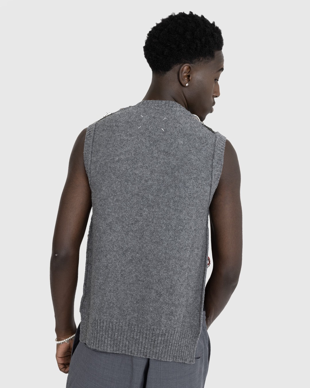 Maison Margiela Distressed Wool Sweater Vest Multi