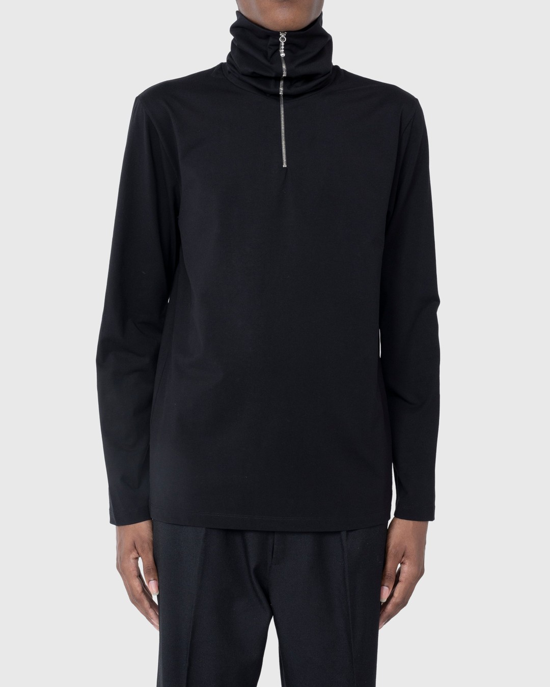 Jil Sander – Zip-Up Longsleeve Black - Longsleeves - Black - Image 5