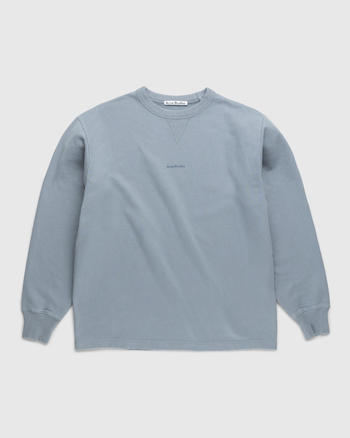 Acne Studios – Organic Cotton Crewneck Sweatshirt Steel Grey - Sweats - Grey - Image 1