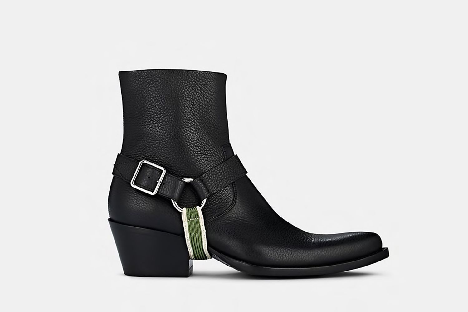 Harness-Strap Leather Ankle Boots