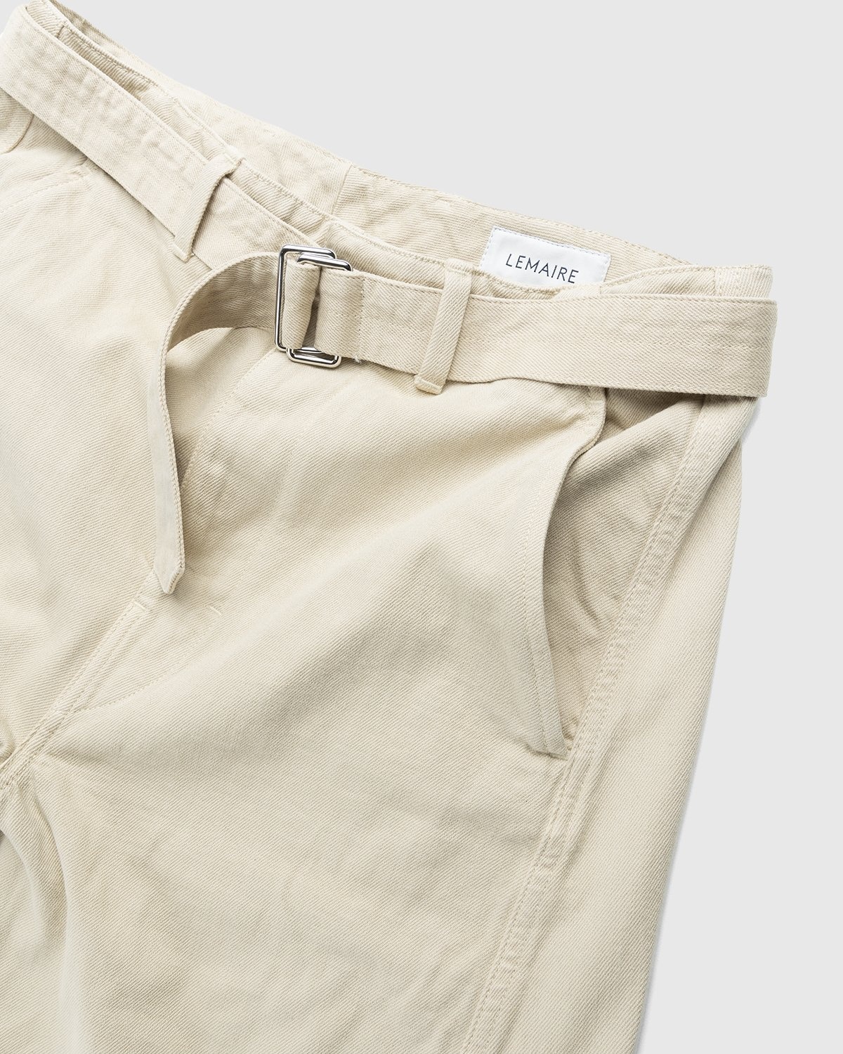 Lemaire – Rinsed Denim Twisted Pants Saltpeter - Pants - Beige - Image 4