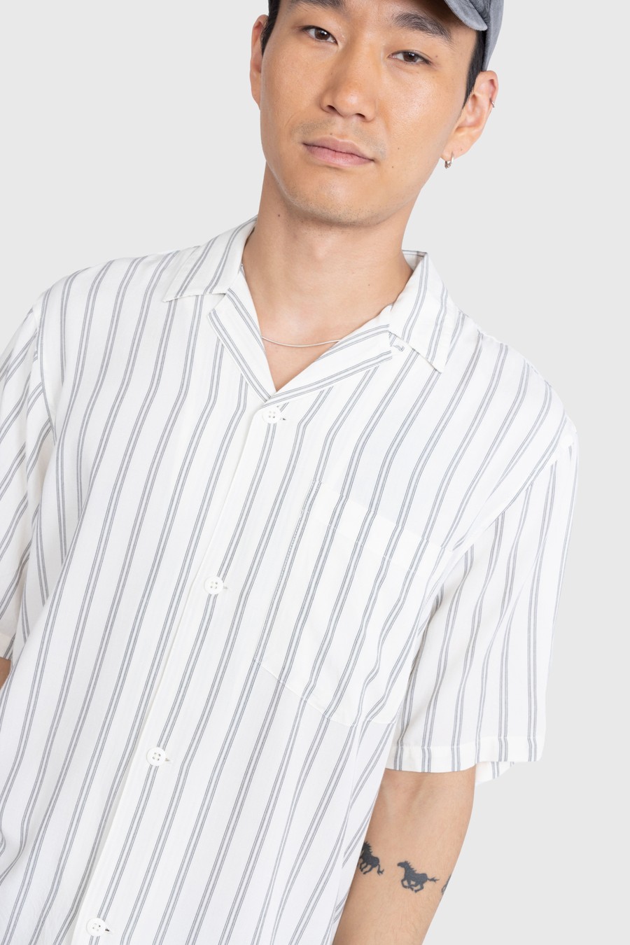 Carhartt WIP – Reyes Stripe Shirt Wax - Shirts - Beige - Image 4