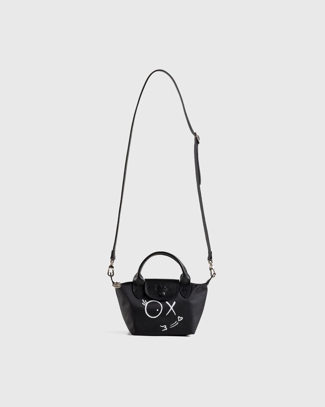 Longchamp x André Saraiva – Le Pliage André Top Handle Bag Black - Shoulder Bags - Black - Image 4