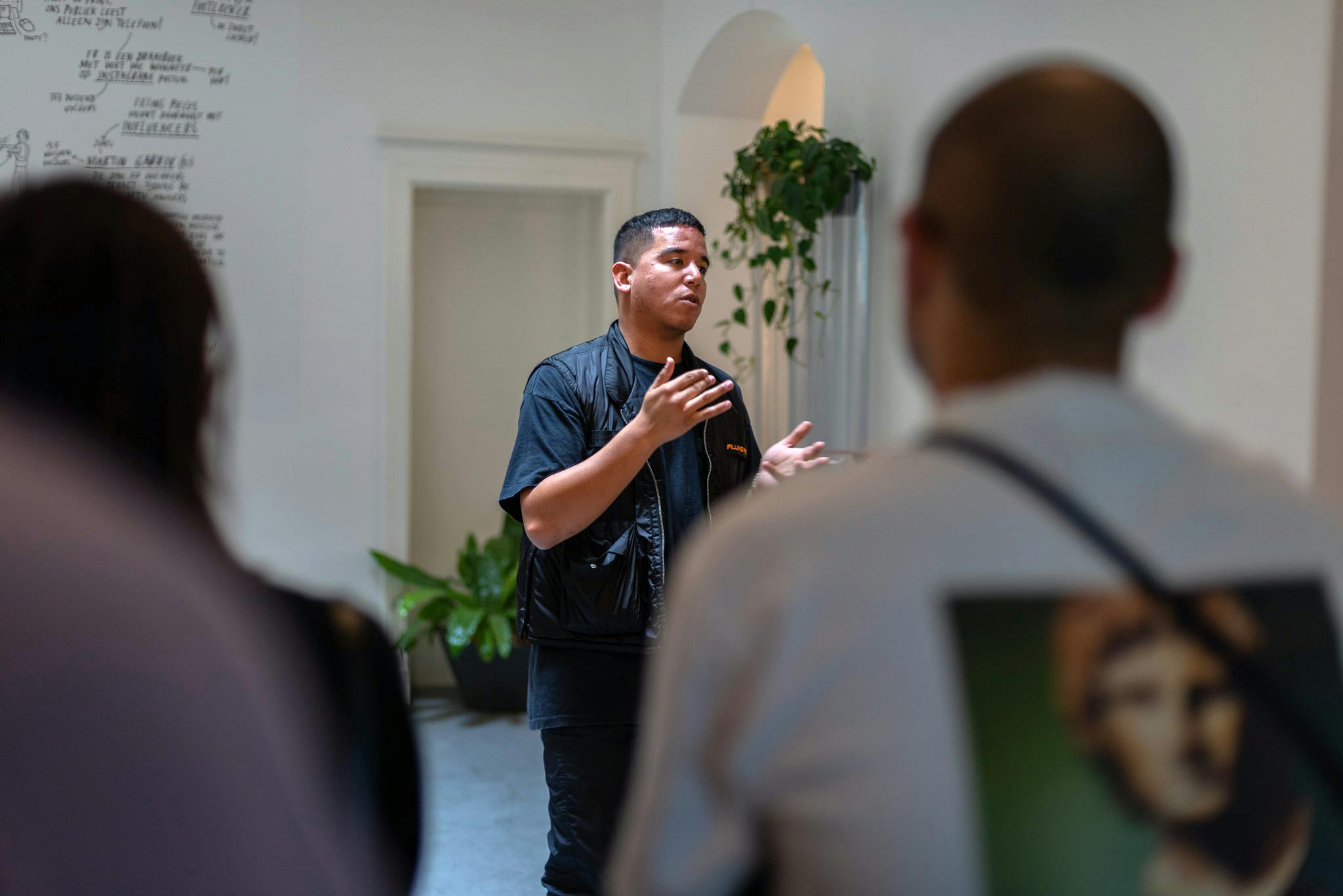 Filling Pieces founder Guillaume Philibert hosting one of the brand’s workshops on community building and brand building.