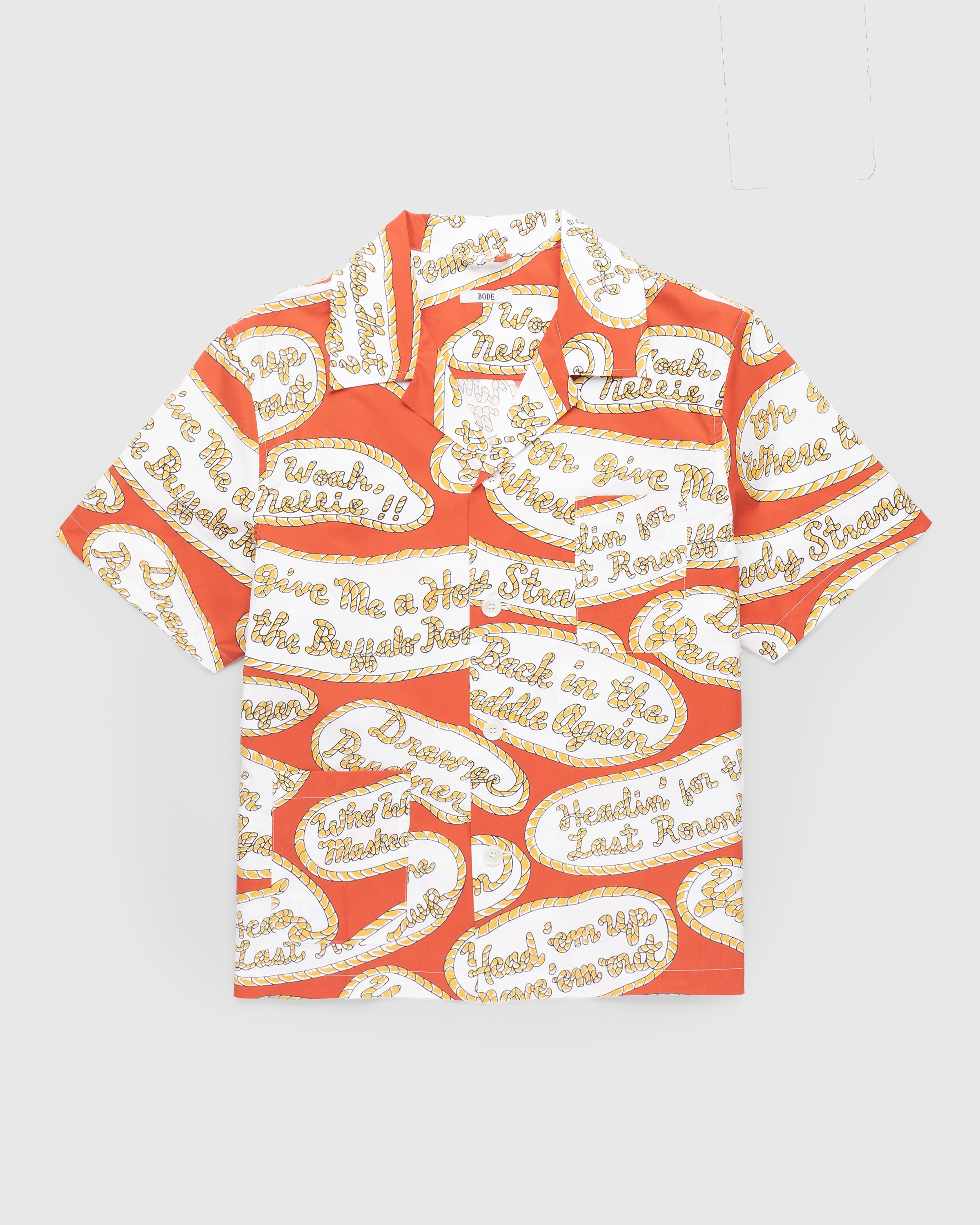Bode – Rodeo Slogans Short-Sleeve Shirt Red/Multi - Shirts - Red - Image 1