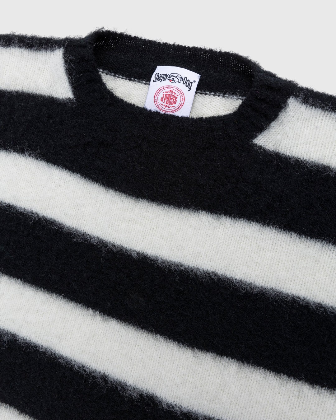 J. Press x Highsnobiety – Shaggy Dog Stripe Sweater Black/Cream - Crewnecks - Multi - Image 3