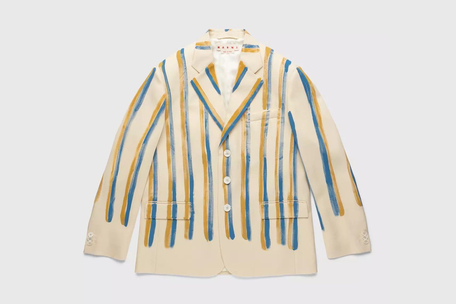 Watercolor Stripe Wool Blazer