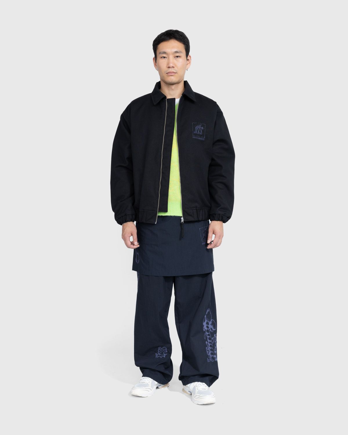 NTS x Highsnobiety – Brushed Nylon Trackpants Navy - Pants - Black - Image 4
