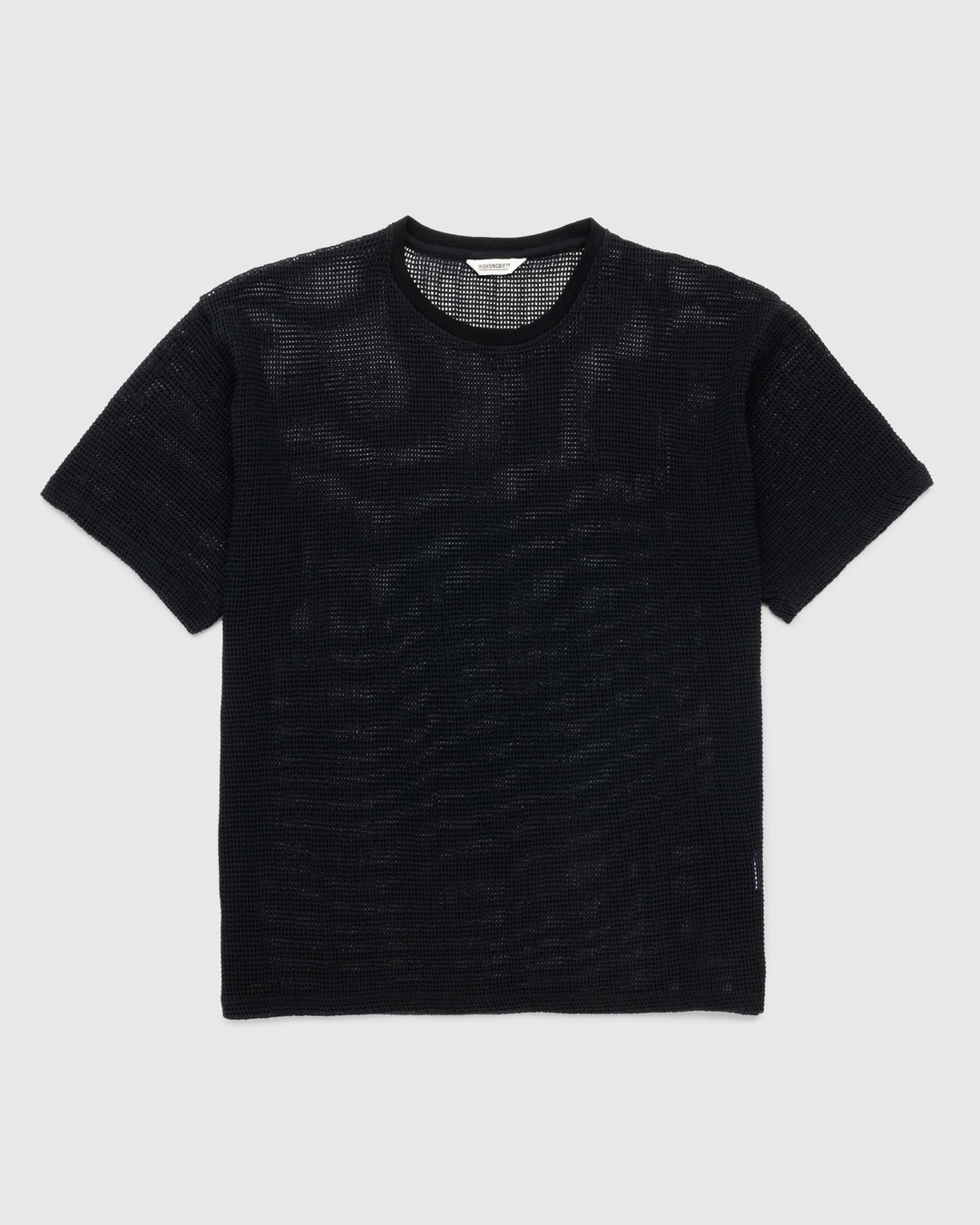Highsnobiety – Cotton Mesh Knit T-Shirt Black - T-shirts - Black - Image 1