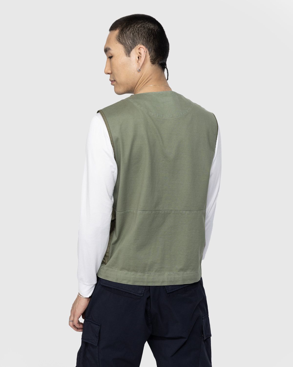 C.P. Company – Mercerized Heavy Jersey Mixed Zipped Vest Green - Outerwear - Green - Image 3
