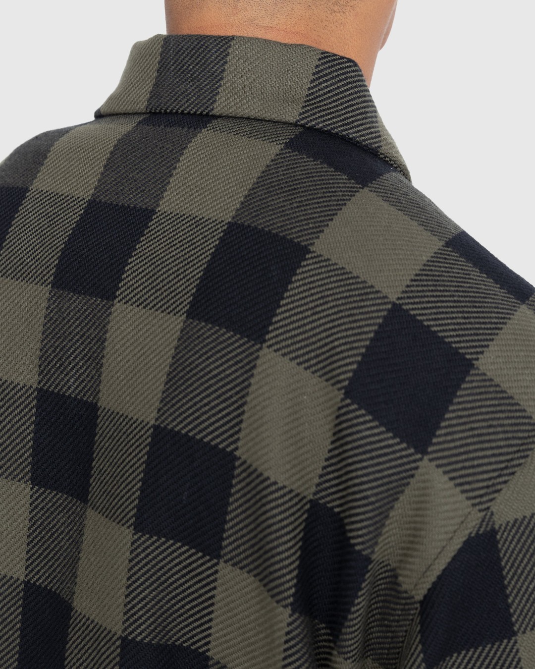 Highsnobiety – Buffalo Check Zip Shirt Olive - Shirts - Green - Image 5