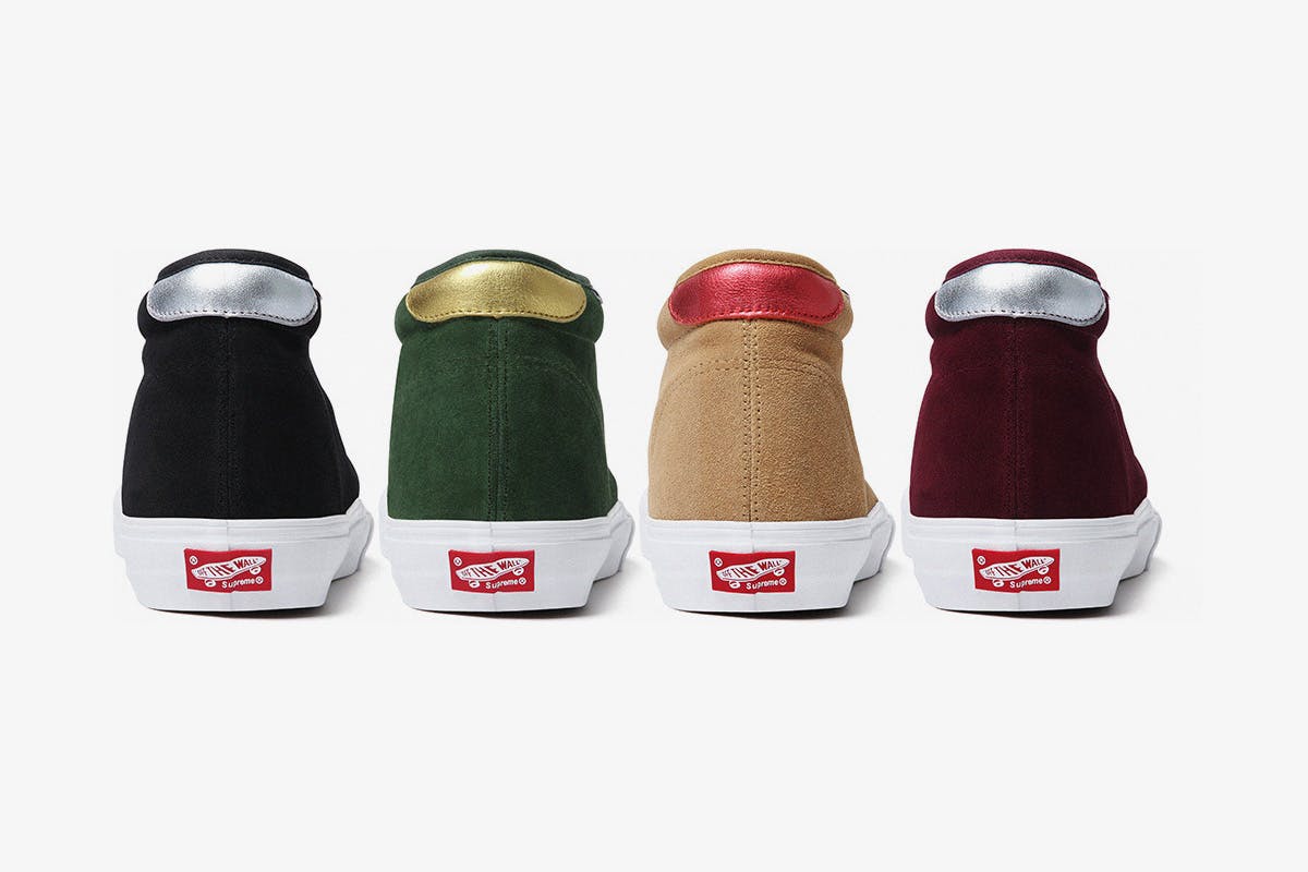 supreme vans collab history chukka metallic