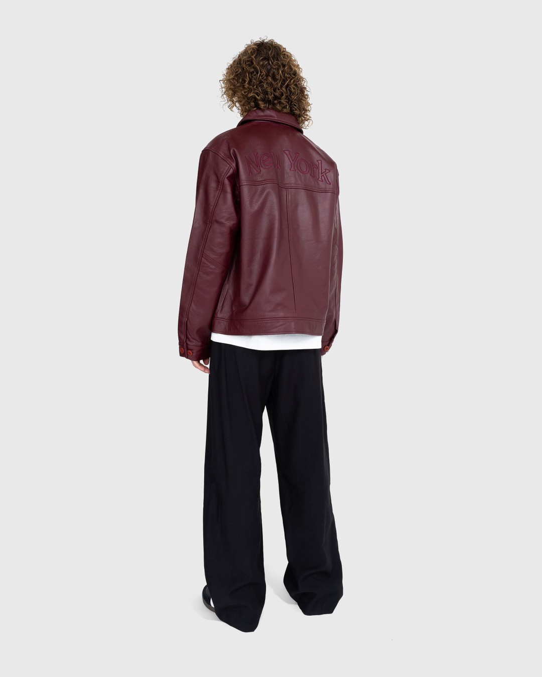 Highsnobiety – Neu York Leather Jacket Burgundy - Outerwear - Red - Image 4