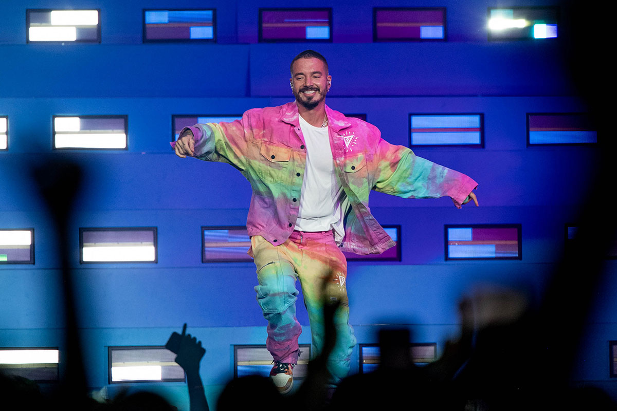 J Balvin performs onstage at Staples Center