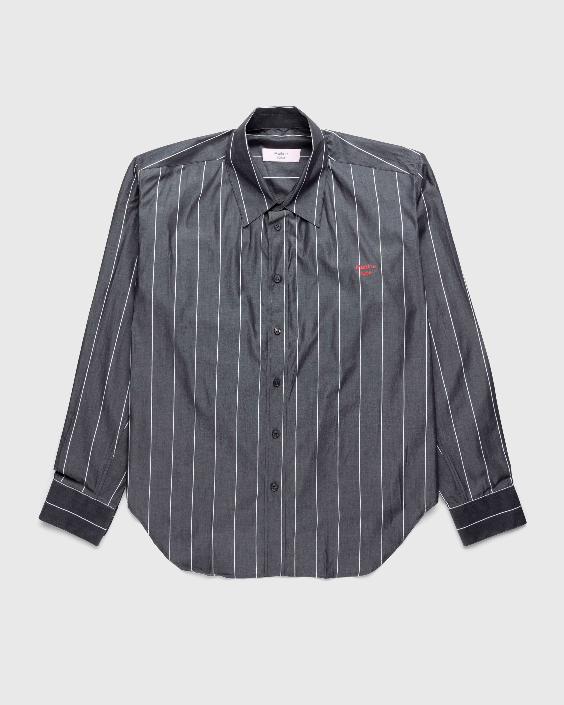 Martine Rose – Pulled Neck Shirt Grey/White - Shirts - Grey - Image 1