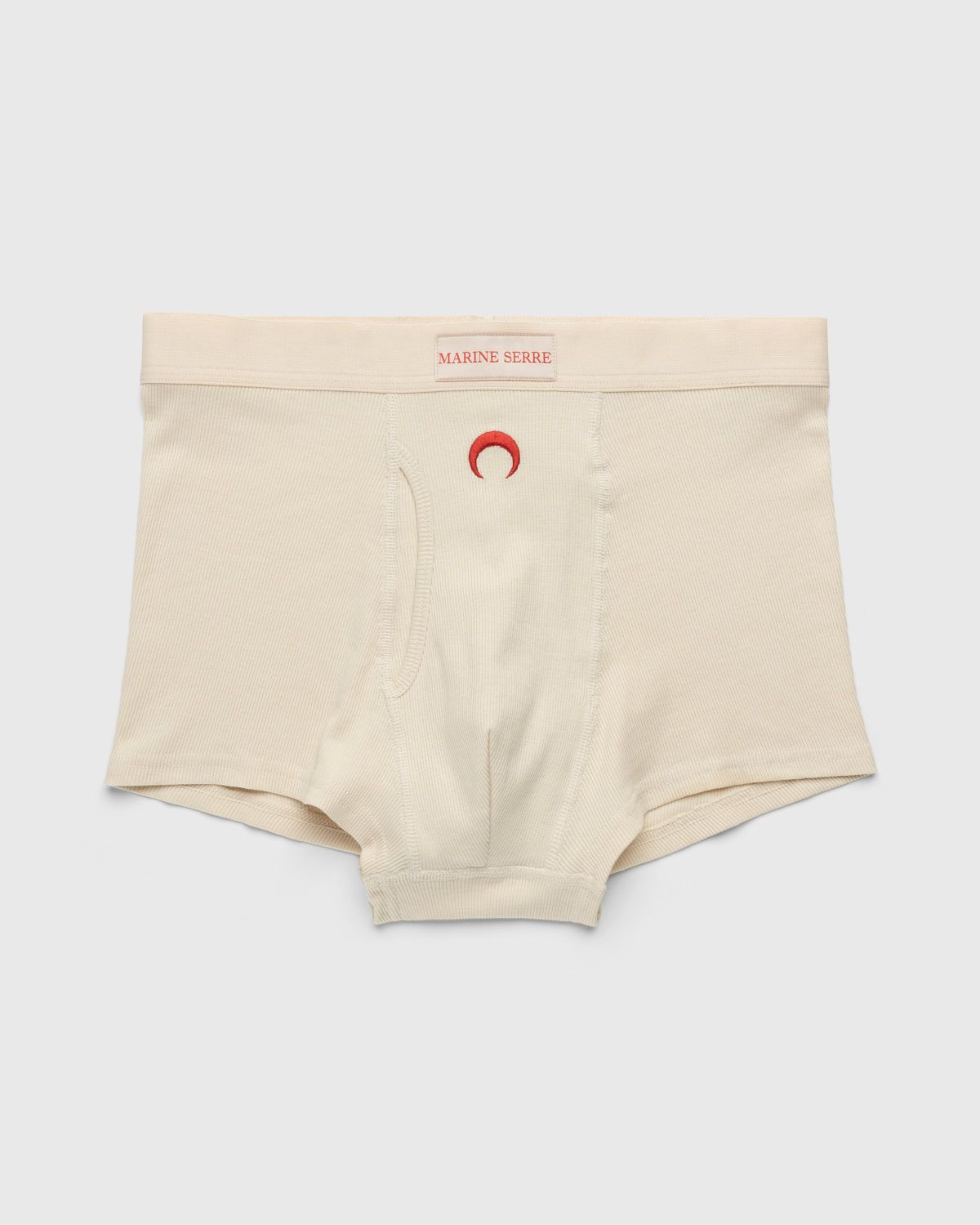 Marine Serre – Organic Cotton Ribbed Boxers Beige