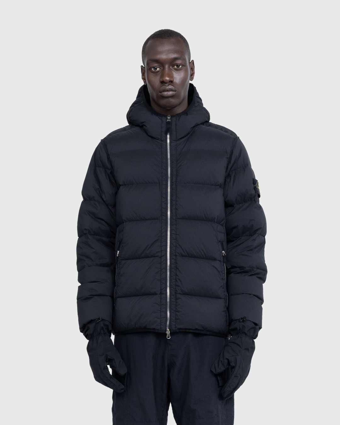Stone island outlet black padded jacket