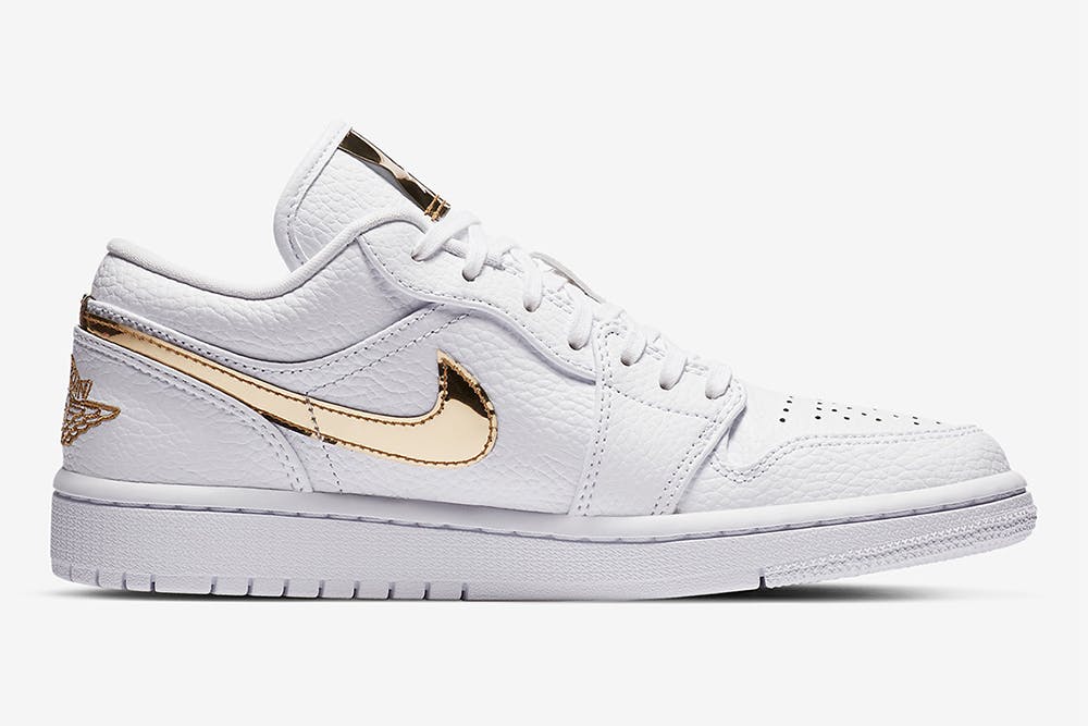 gold white air jordan 1