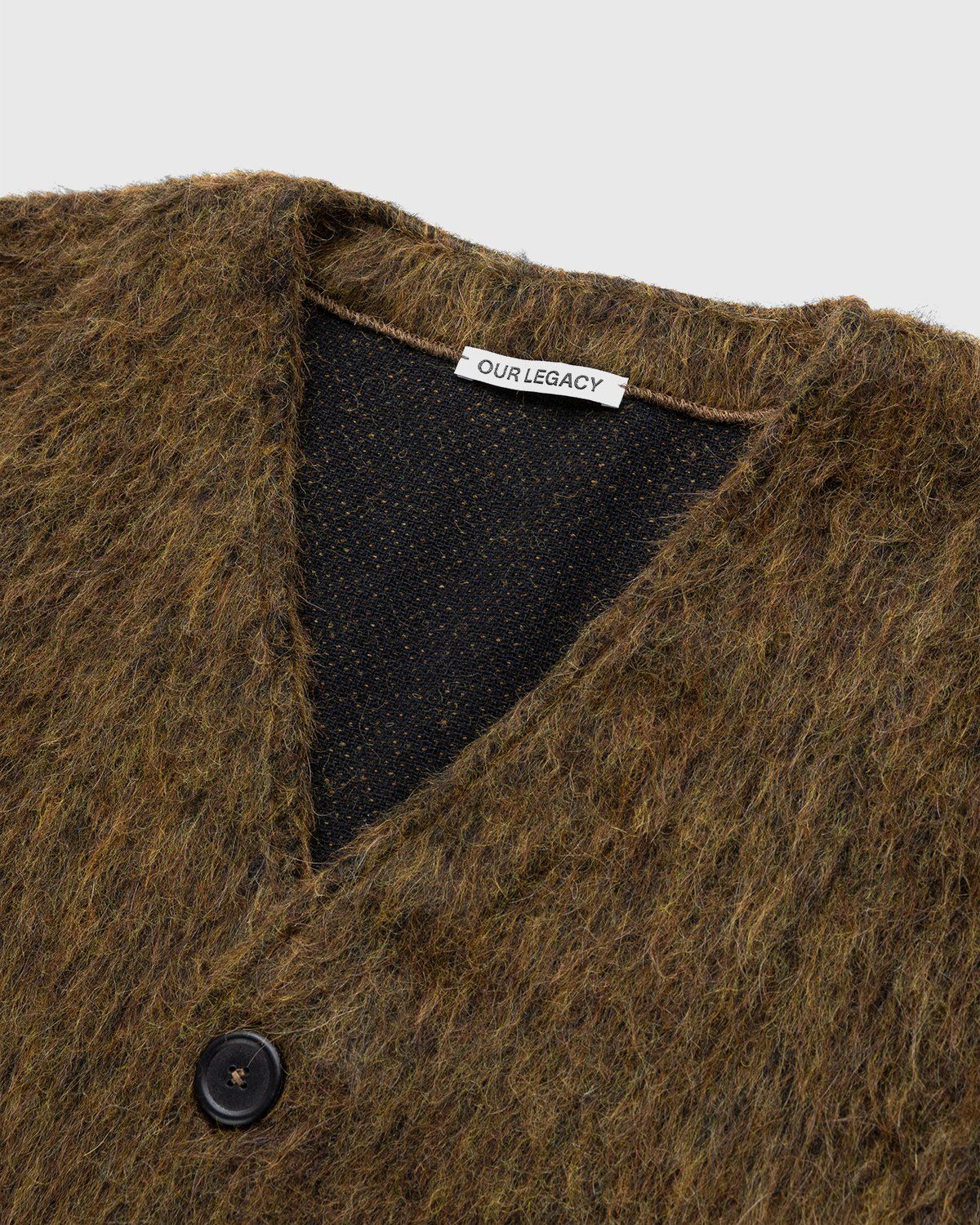 Our Legacy – Cardigan Olive Melange Mohair - Knitwear - Green - Image 3