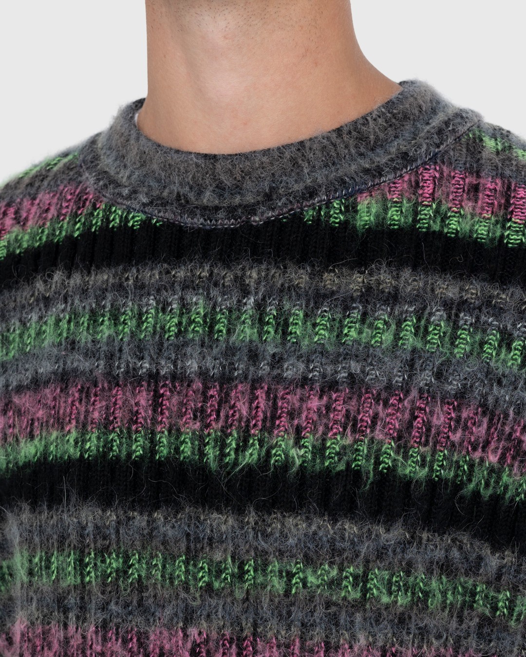 AGR – Fuzzy Mohair Crewneck Sweater Multi - Crewnecks - Multi - Image 5