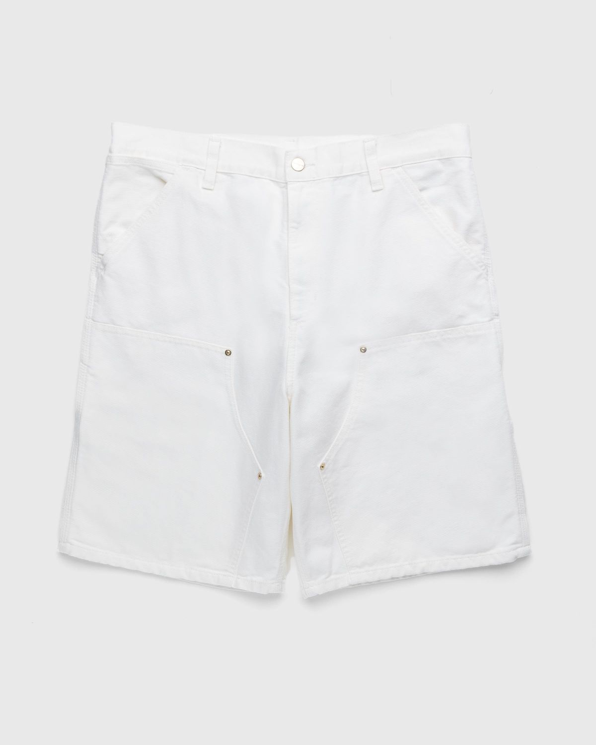 White clearance knee shorts