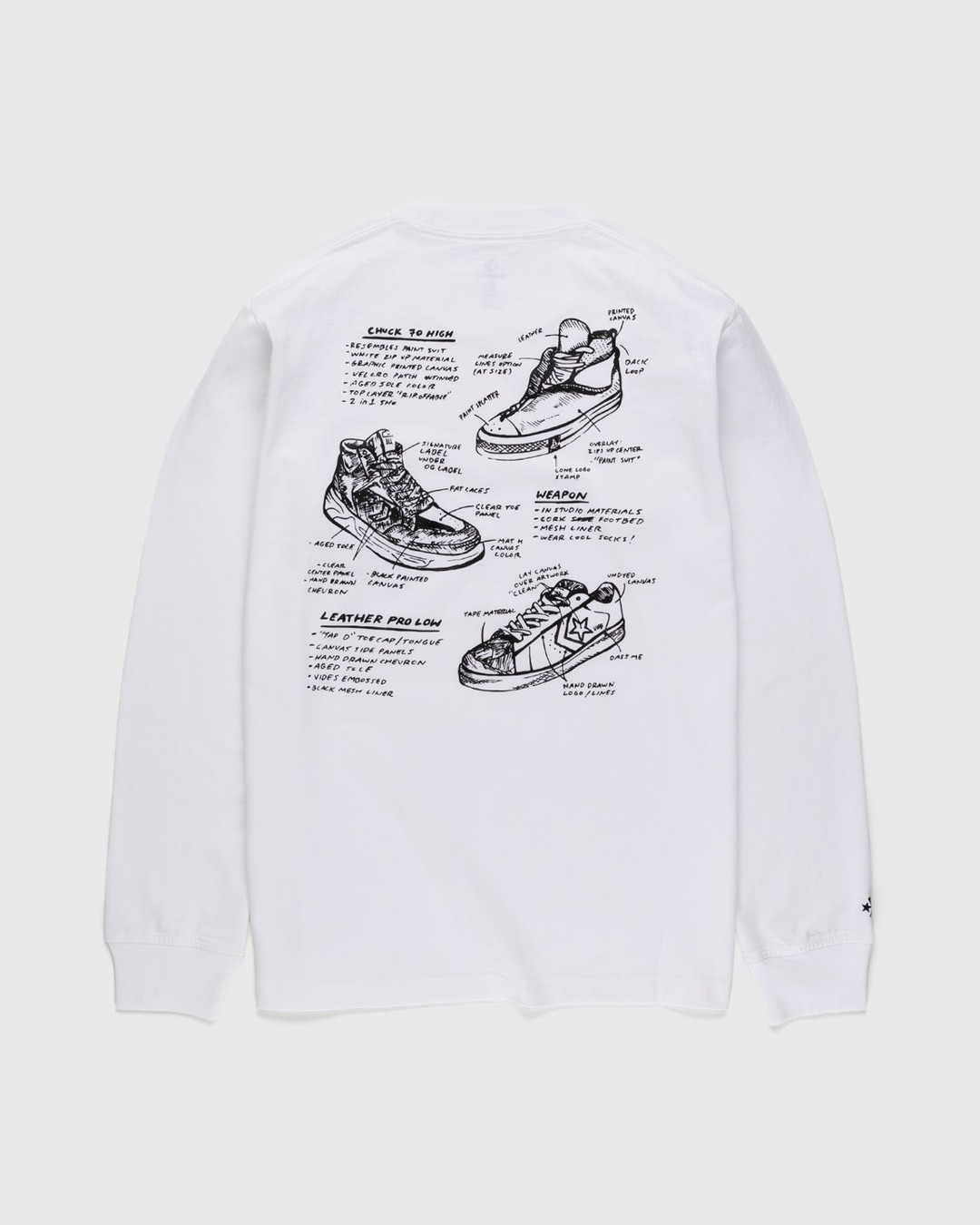 Converse x Joshua Vides – Long Sleeve Pocket Tee White - T-shirts - White - Image 2