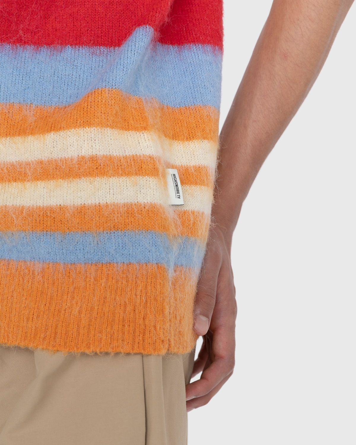 Highsnobiety – Striped V-Neck Sweater Vest Burnt Orange - Knitwear - Orange - Image 5