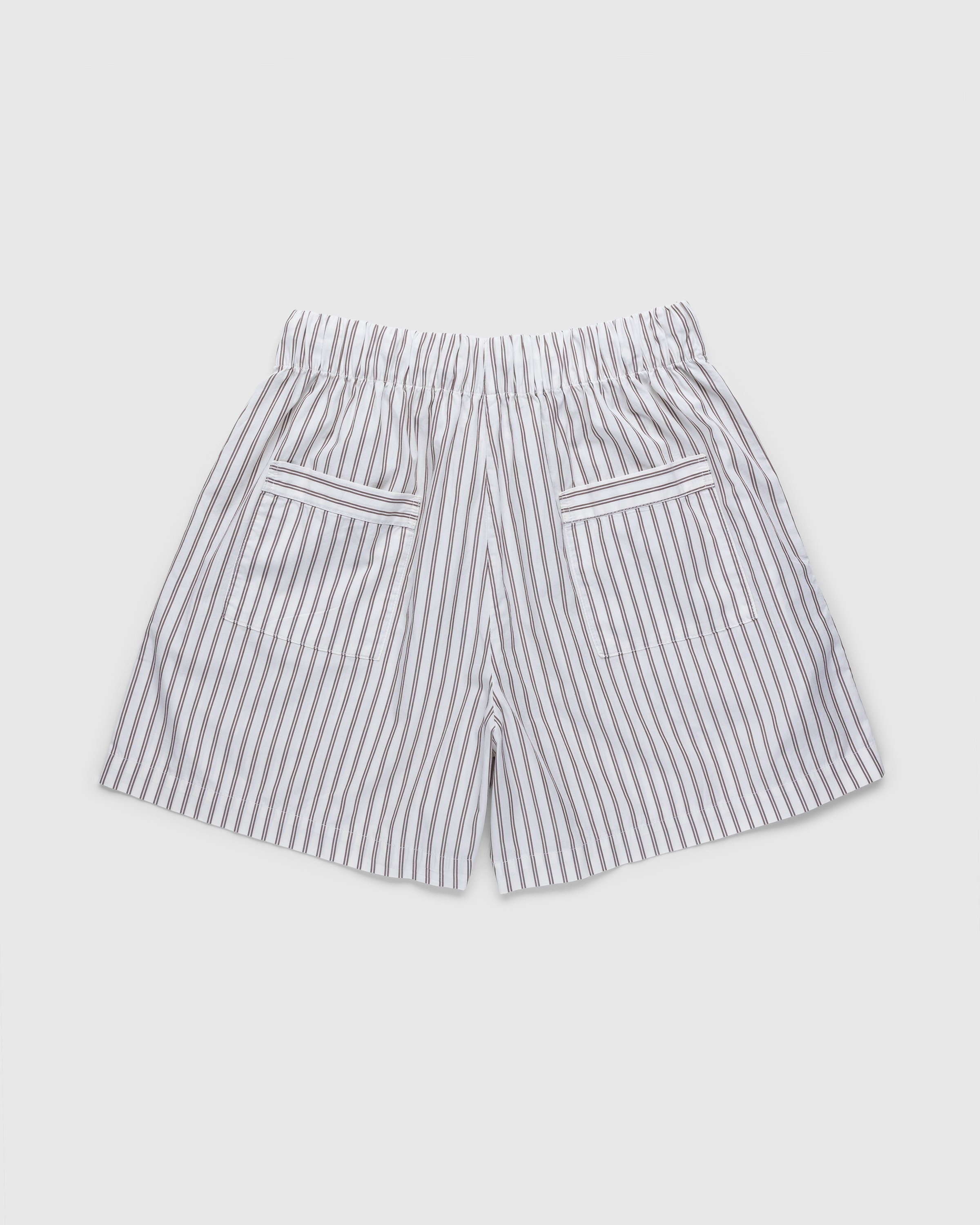 Tekla – Cotton Poplin Pyjamas Shorts Hopper Stripes - Loungewear - Beige - Image 2