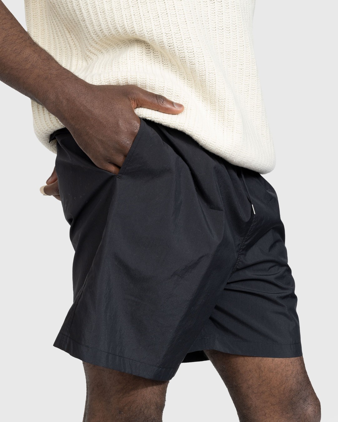Auralee – Washed Cotton Nylon Weather Easy Shorts Black