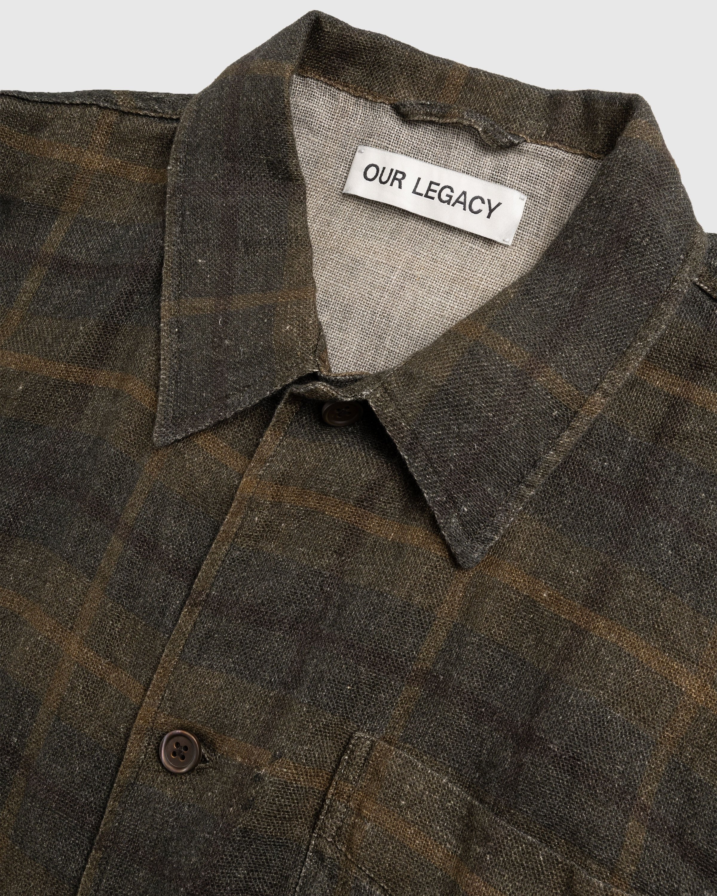Our Legacy – Box Shirt Mirage Wax Check - Shirts - Green - Image 6
