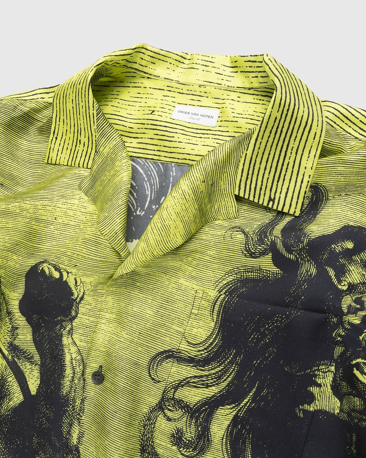 Dries van Noten – Carltone Silk Shirt Yellow - Shortsleeve Shirts - Yellow - Image 5