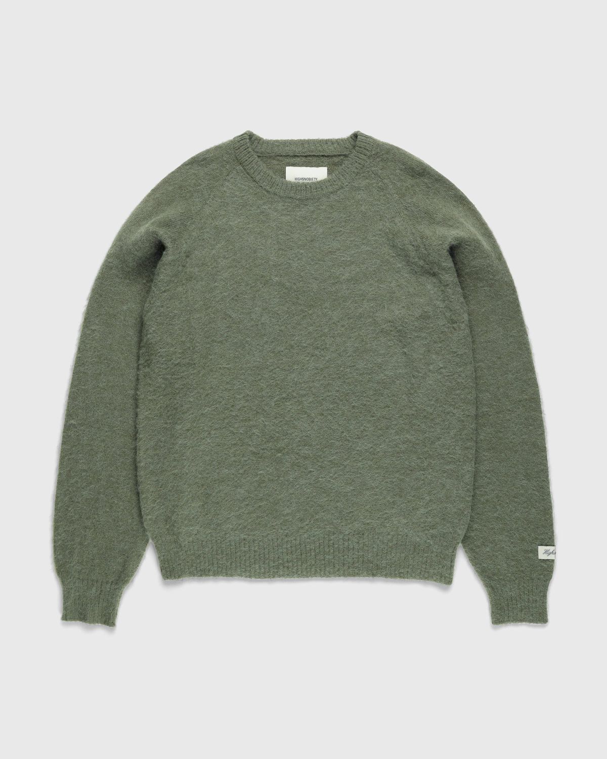 Highsnobiety – Alpaca Raglan Sweater Dark Green - Crewnecks - Green - Image 1