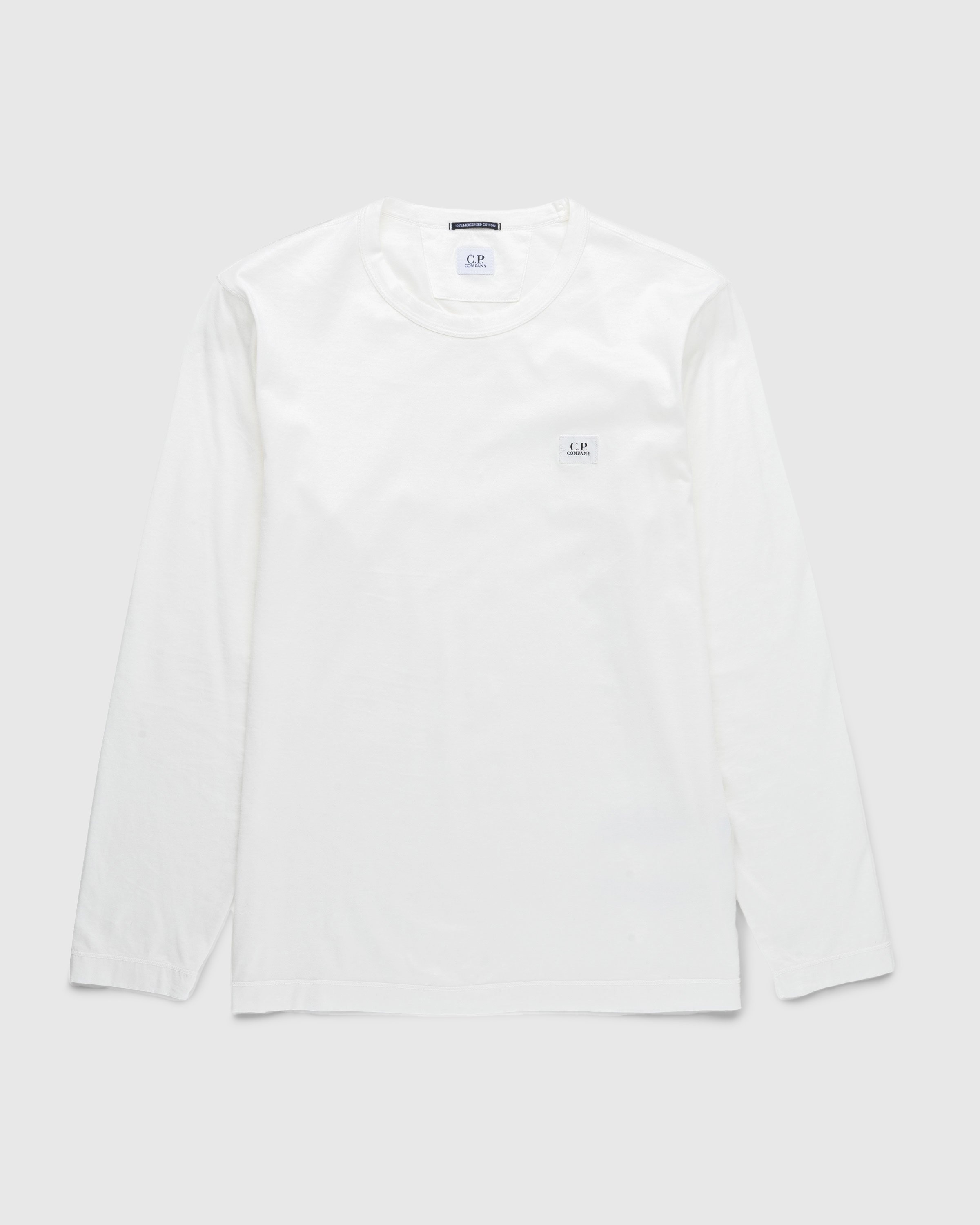 C.P. Company – Logo Patch Long-Sleeve T-Shirt Gauze White - Longsleeves - White - Image 1