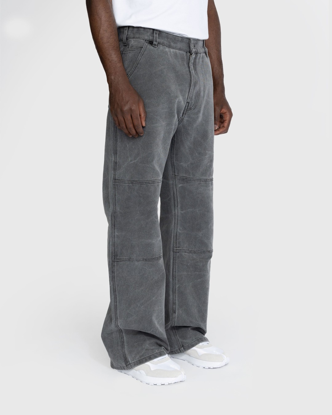 Acne Studios – Cotton Canvas Trousers Grey - Pants - Grey - Image 4