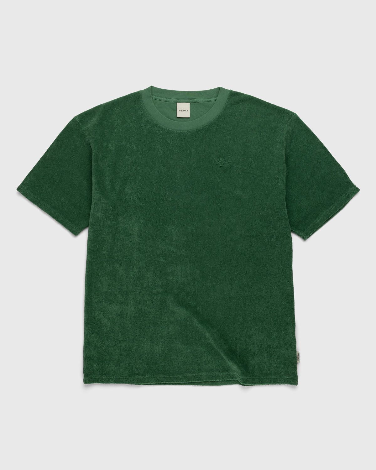 Highsnobiety – HS Logo Reverse Terry T-Shirt Green - Tops - Green - Image 1
