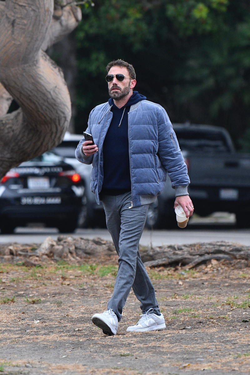 Ben Affleck pictured taking his son to school in the morning