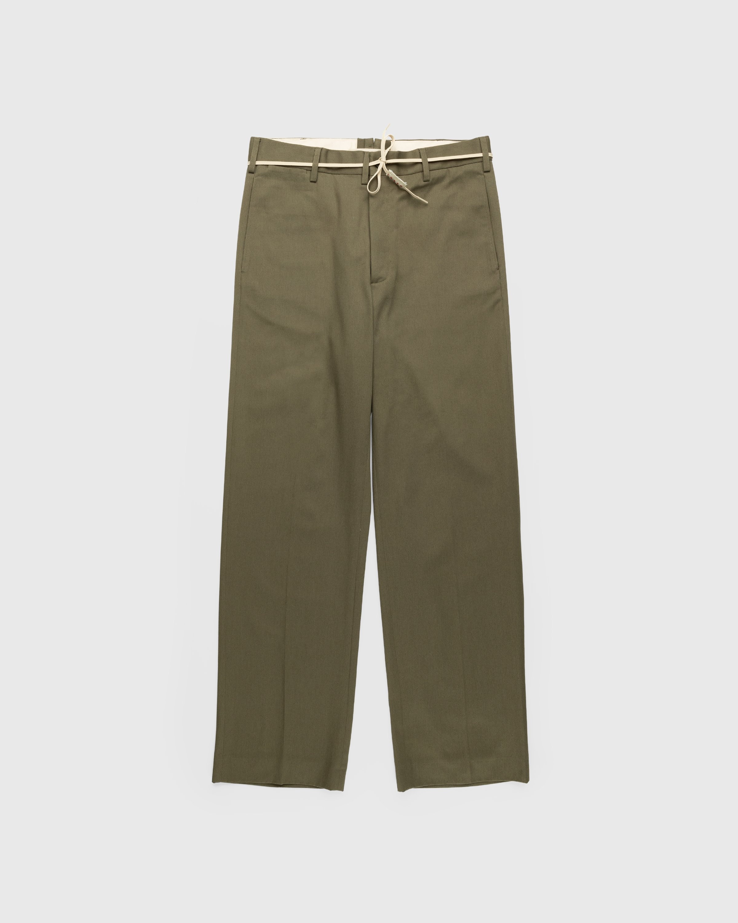 Marni – Gabardine Cotton Cropped Trousers Stone Green - Pants - Green - Image 1