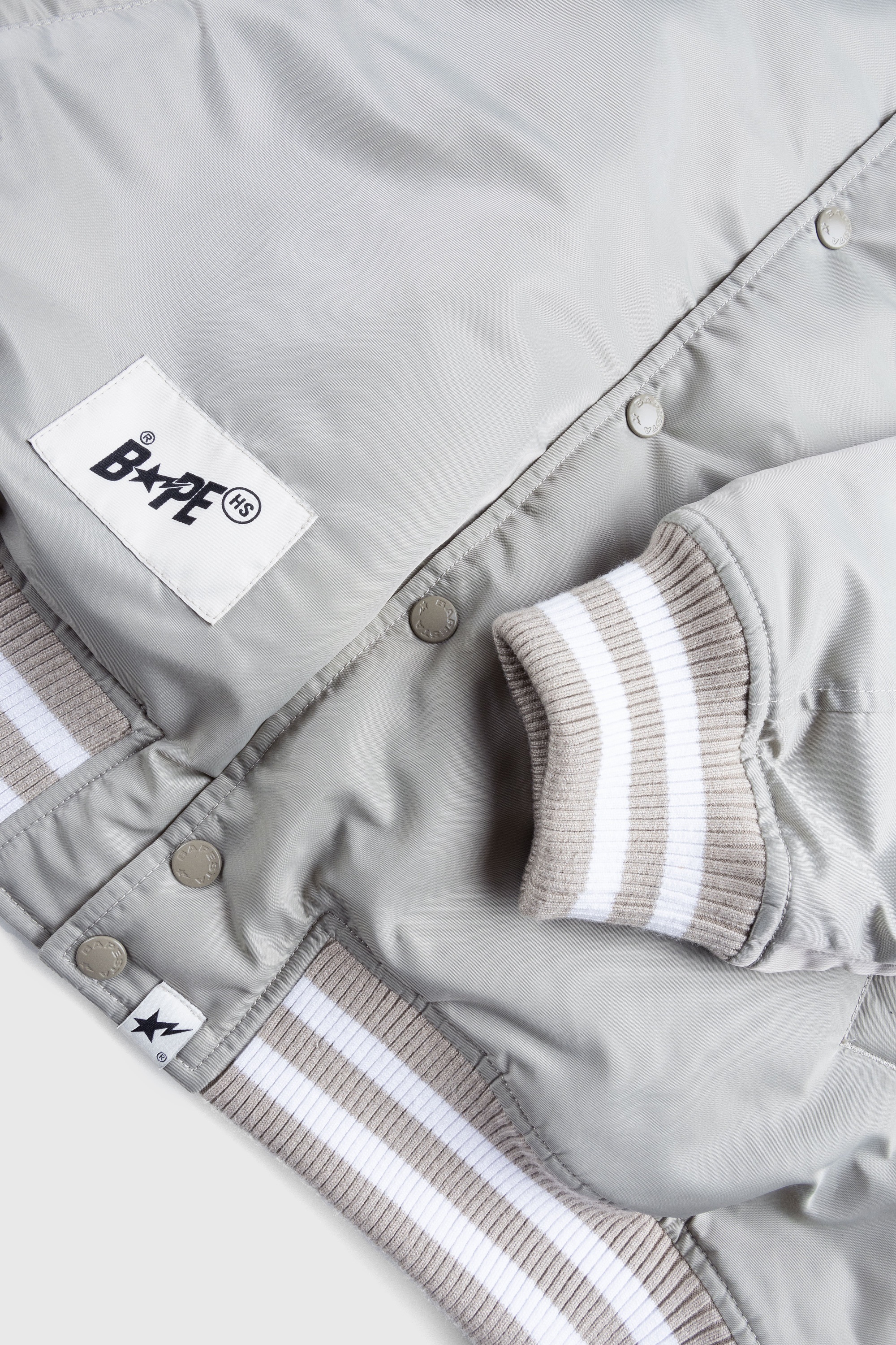 BAPE x Highsnobiety – Varsity Jacket Ivory - Outerwear - Grey - Image 7