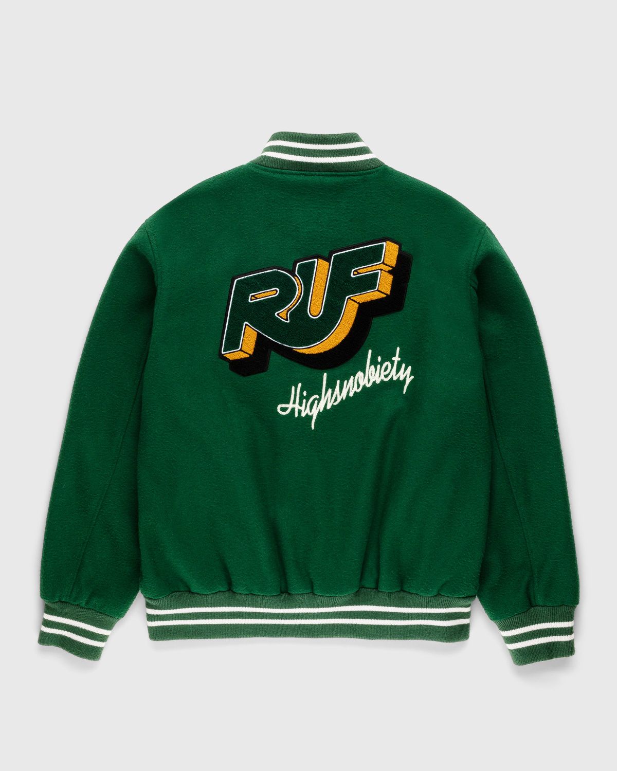 RUF x Highsnobiety – Varsity Jacket Green - Bomber Jackets - Green - Image 2