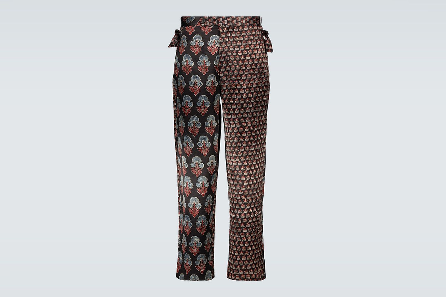 Duo Block-Printed Silk Pants