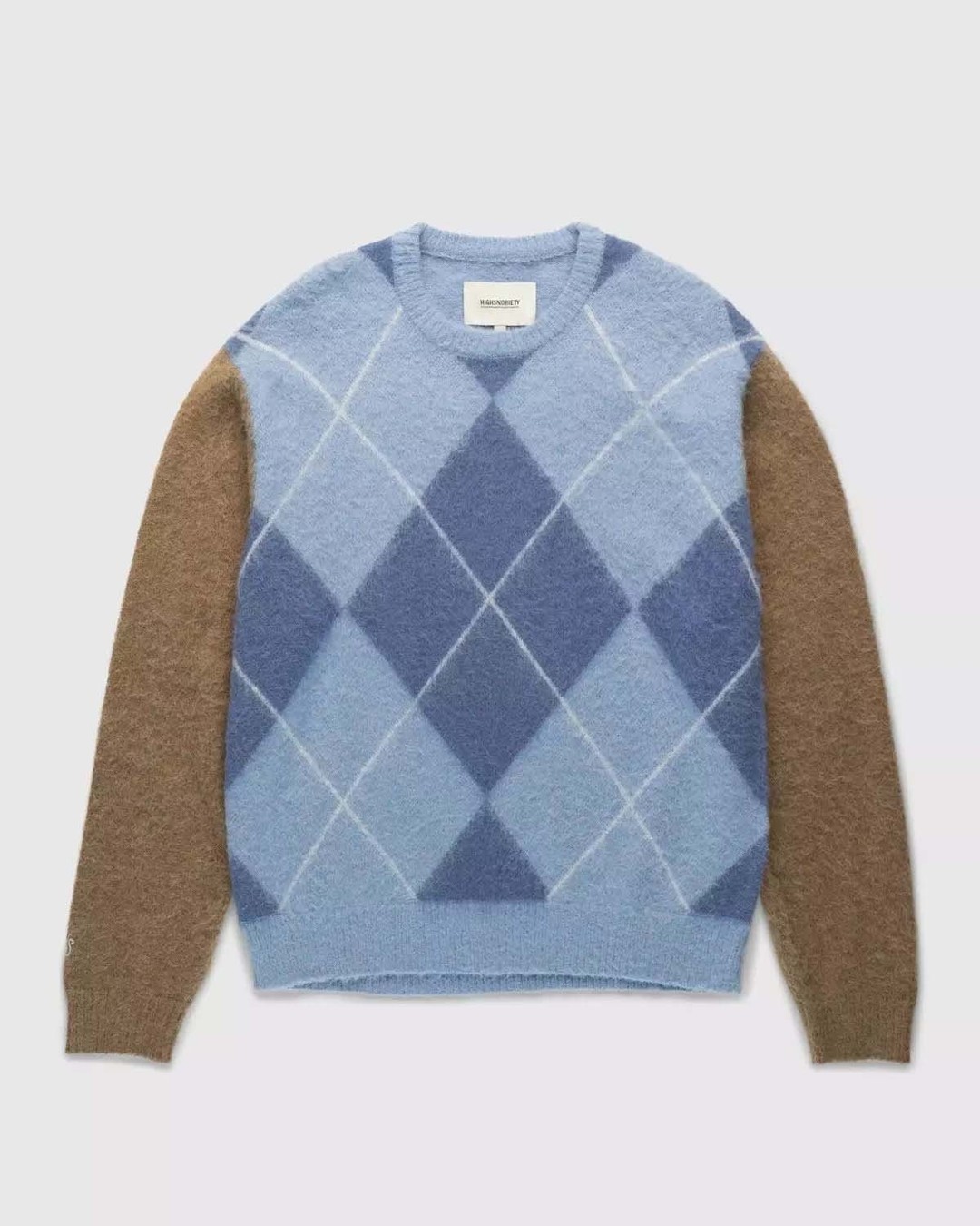 Highsnobiety – Check Alpaca Sweater Multi Blue - Knitwear - Blue - Image 1