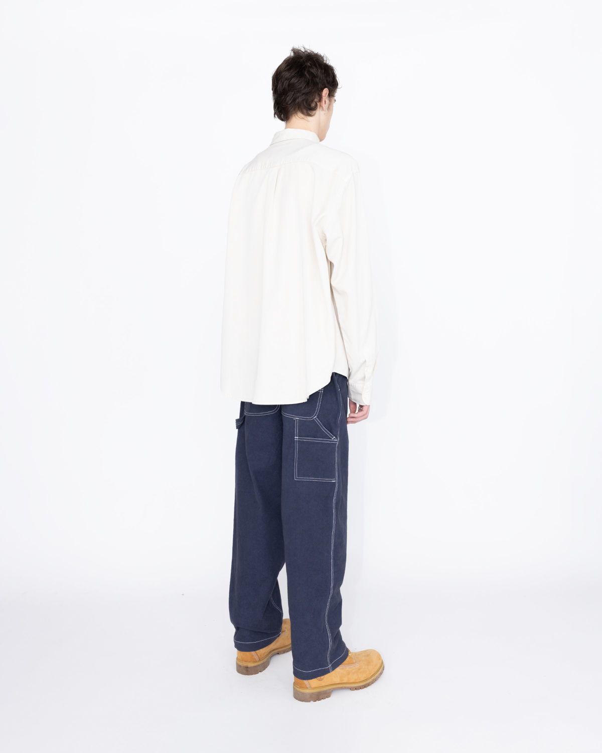 Highsnobiety HS05 – Garment-Dyed Peach Long-Sleeve Shirt Grey - Shirts - Grey - Image 4