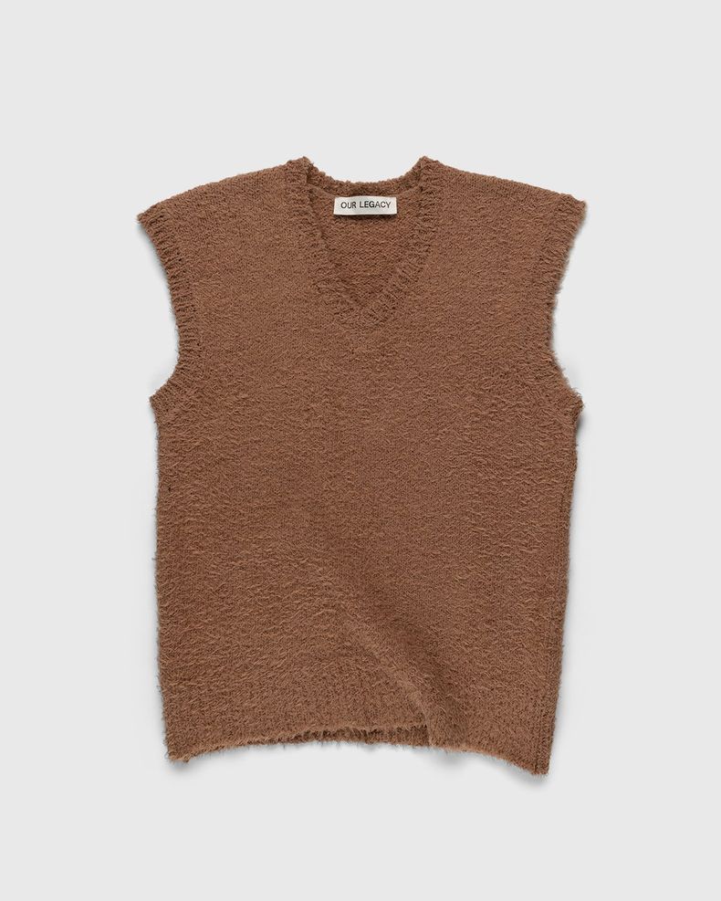 Our Legacy – Knitted Cotton Vest Caramel Cloudy
