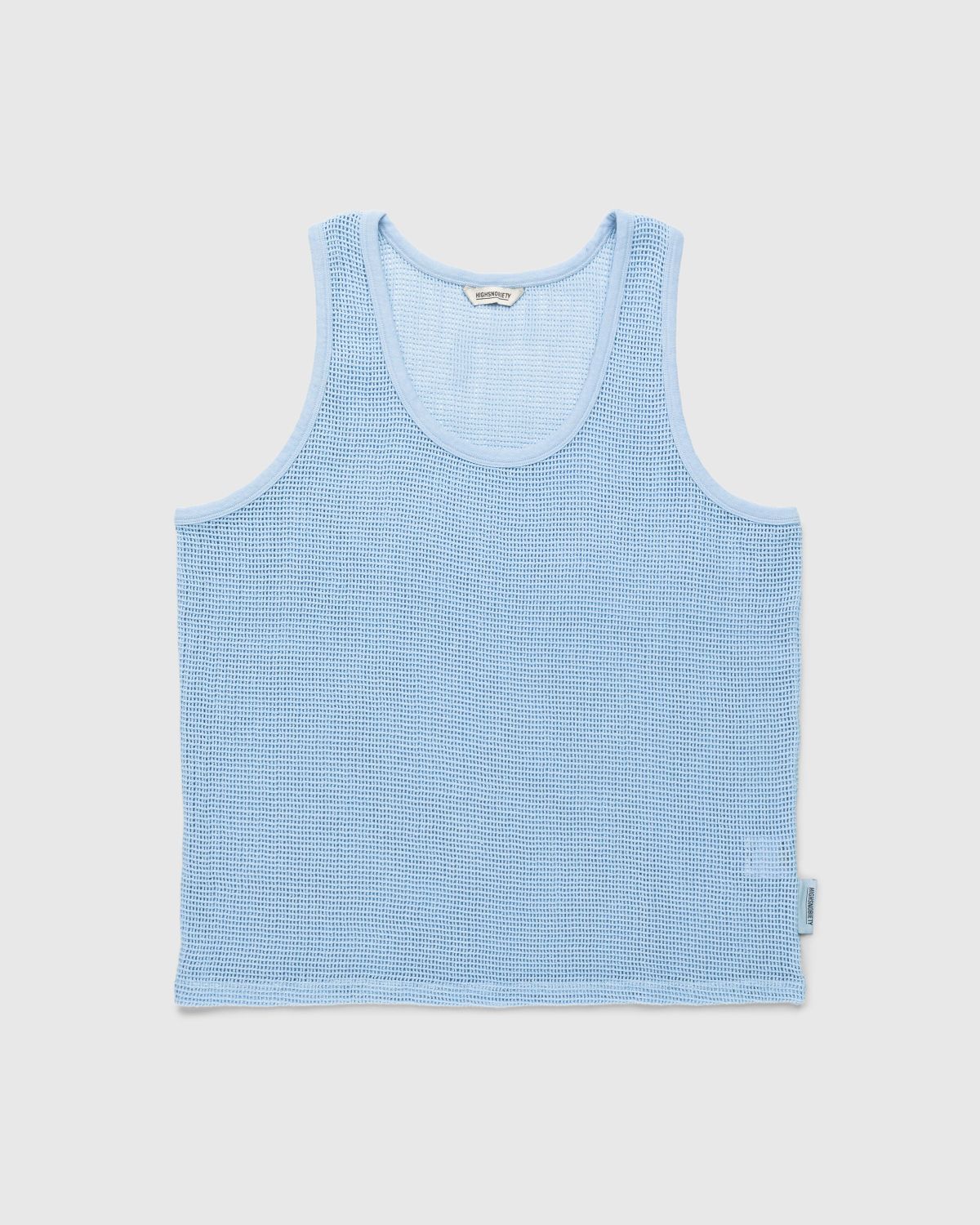Highsnobiety – Cotton Mesh Knit Tank Top Blue - Tops - Blue - Image 1