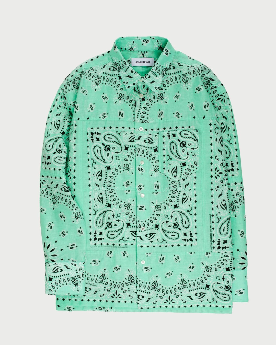 Miyagihidetaka – Bandana Shirt Mint - Shirts - Green - Image 1