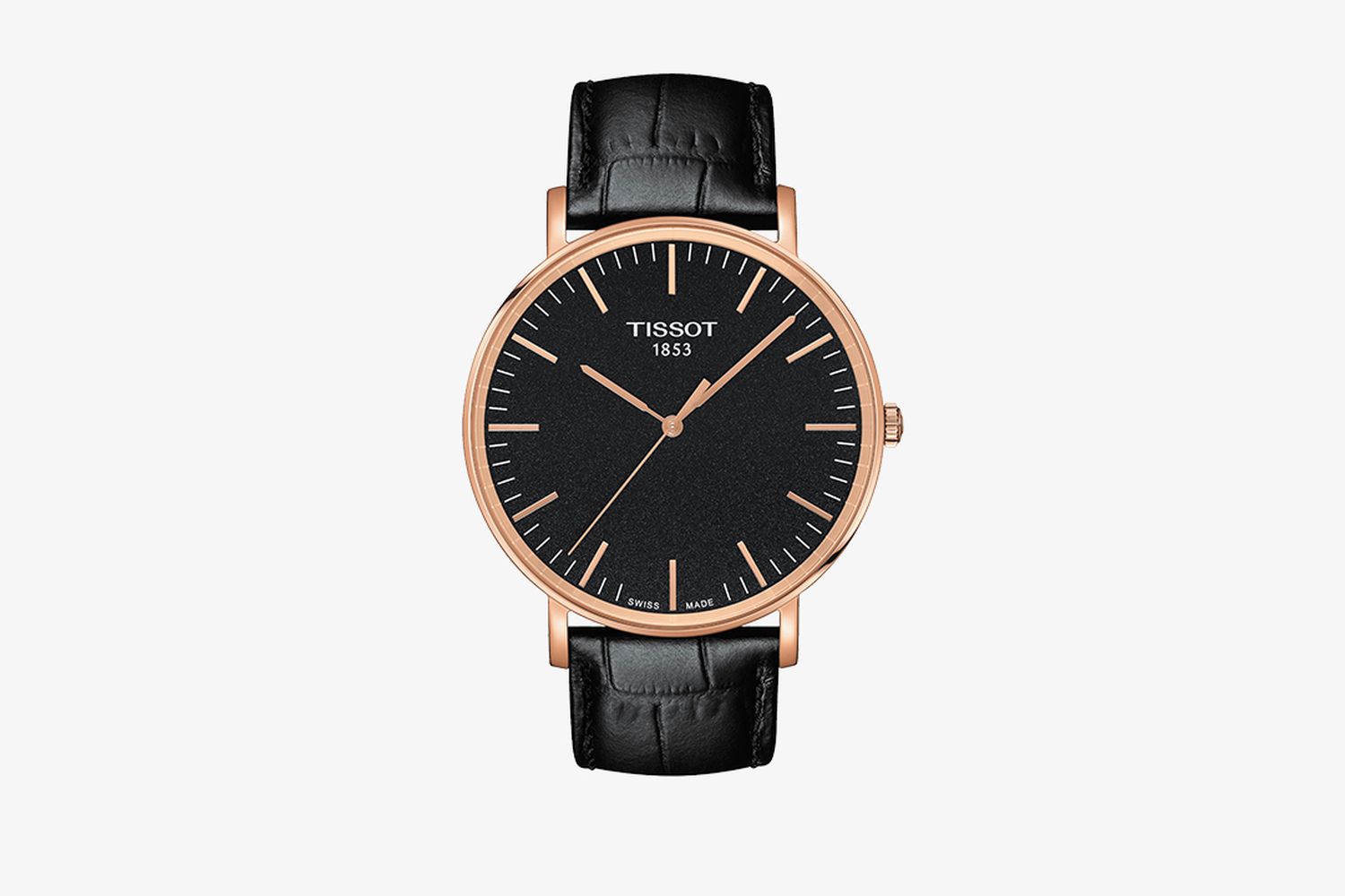 T-Classic Everytime Rose Goldtone Leather Strap Watch