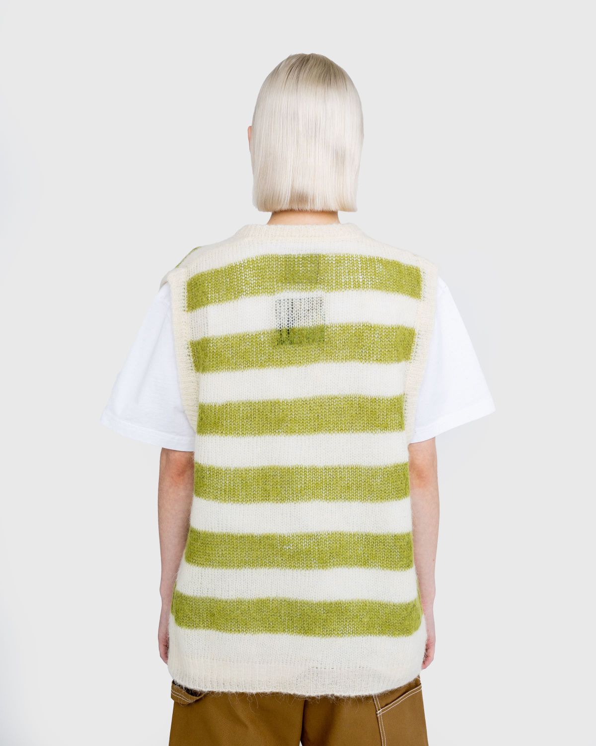 Highsnobiety – Sweater Vest Green/Ivory - Gilets - Multi - Image 3