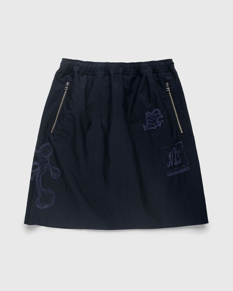 Brushed Nylon Skirt Navy